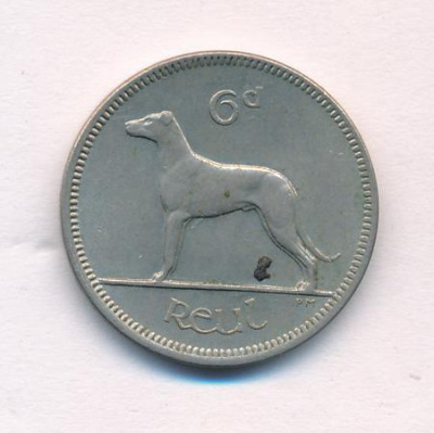 Ирландия 6 пенсов, 1968 (6 пенсов. Ирландия 1968)