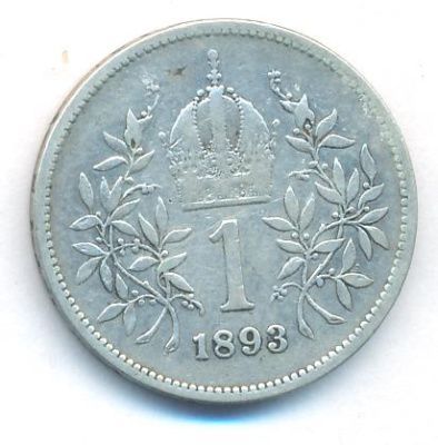 Австрия 1 крона, 1893 (1 крона. Австрия. 1893)