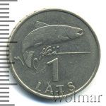 Латвия 1 лат, 1992 (1 лат. Латвия 1992г. Cu-Ni.)