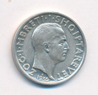 Албания 1 франг ар, 1935 (1 франг ар. Албания. 1935)