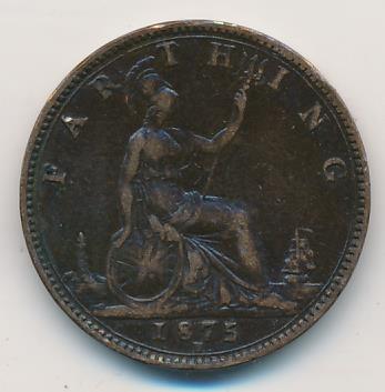 Великобритания 1 фартинг, 1875 (Фартинг. Великобритания 1875)