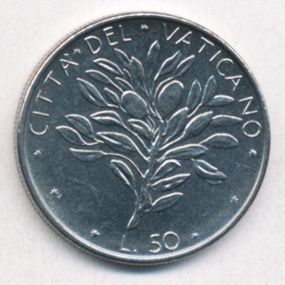 Ватикан 50 лир, 1976 (50 лир. Ватикан 1976)