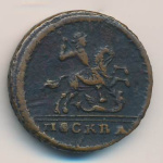 1 копейка 1729 г. МОСКВА. Петр II. Москва. Конь вздыблен (Копейка (Петров-2р. Ильин-2р.) 1729)
