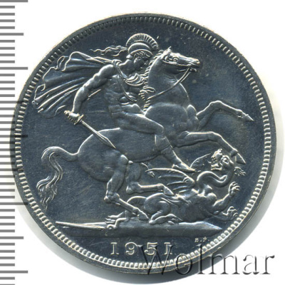 Великобритания 5 шиллингов, 1951 (5 шиллингов. Великобритания 1951г. Cu-Ni.)