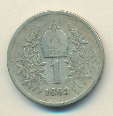 Австрия 1 крона, 1893 (1 крона Австрия 1893)