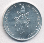 Ватикан 10 лир, 1976 (10 лир. Ватикан 1976)