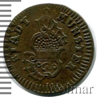 Бавария 1 пфенниг, 1758 (1 пфеннинг. Германия. Мюнстер 1758г. Cu.)