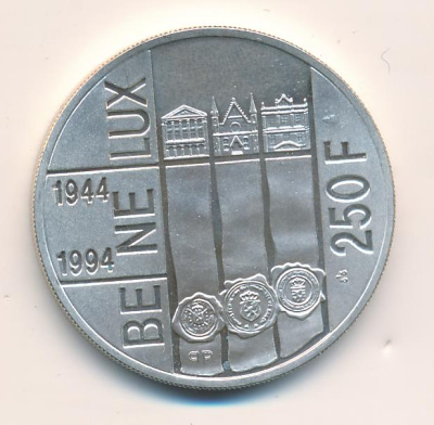 Бельгия 250 франков, 1994 (250 франков. Бельгия. БеНиЛюкс 1994)