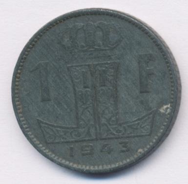 Бельгия 1 франк, 1943 (1 франк. Бельгия 1943)
