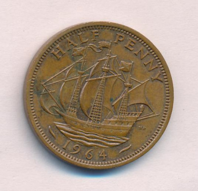 Ирландия ½ пенни, 1964 (1/2 пенни. Ирландия 1964)
