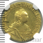 2 рубля 1756 г. Елизавета I. Красный монетный двор (2 рубля. Для дворцового обращения 1756г. Au. R Петров - 6 рублей)