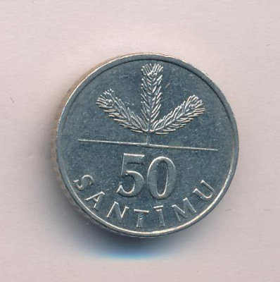 Латвия 50 сантимов, 1992 (50 сантимов. Латвия 1992)