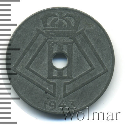Бельгия 10 сантимов, 1943 (10 сантимов. Бельгия 1943г. Zn.)