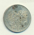 25 пенни 1917 г. S. Для Финляндии (Николай II). Гербовый орел без корон (25 пенни. 1917)
