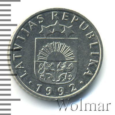 Латвия 50 сантимов, 1992 (50 сантимов. Латвия 1992г. Cu-Ni.)
