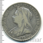 Великобритания 1 крона, 1900 (1 крона. Великобритания 1900г. Ag.)