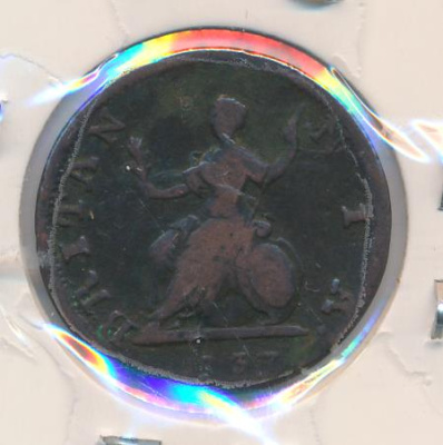 Великобритания 1 фартинг, 1737 (Фартинг Великобритания 1737)