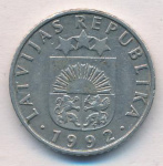 Латвия 50 сантимов, 1992 (50 сантимов. Латвия 1992)