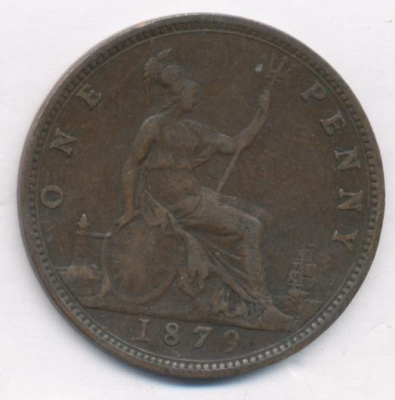 Великобритания 1 пенни, 1879 (1 пенни. Великобритания. 1879)