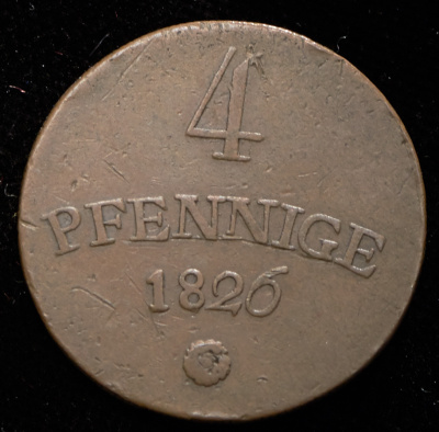 Ганновер 4 пфеннига, 1826 (4 пфеннинга 1826 (Саксен-Веймар-Эйзенах))