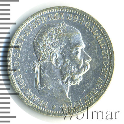 Австрия 1 крона, 1893 (1 крона. Австрия 1893г. Ag.)
