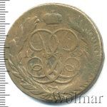 5 копеек 1759 г. ММ. Елизавета I. Обозначение монетного двора ММ (5 копеек 1759г. ММ. Cu. R, Ильин - 1 рубль, Петров - 1 рубль.)