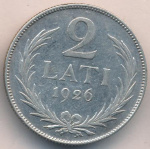 Латвия 2 лата, 1926 (2 лата. Латвия. 1926)