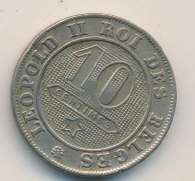 Бельгия 10 сантимов, 1894 (10 сантимов. Бельгия 1894)
