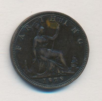 Великобритания 1 фартинг, 1879 (Фартинг. Великобритания 1879)