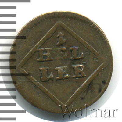 Бавария 1 геллер, 1795 (1 геллер. Германия. Бавария 1795г. Cu.)