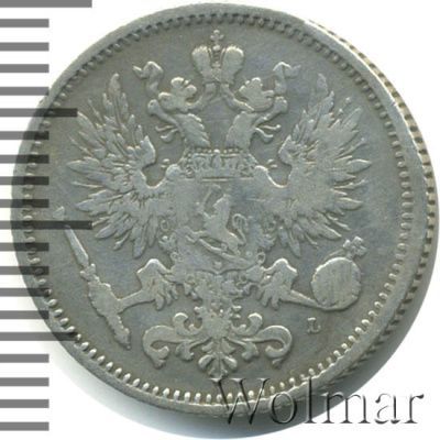 50 пенни 1892 г. L. Для Финляндии (Александр III). (50 пенни. Финляндия 1892г. L. Ag.)