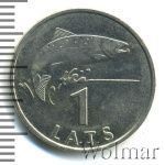 Латвия 1 лат, 1992 (1 лат. Латвия 1992г. Cu-Ni.)