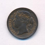 Великобритания ⅓ фартинга, 1878 (1/3 фартинга. Великобритания 1878)