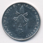 Ватикан 100 лир, 1977 (100 лир. Ватикан 1977)