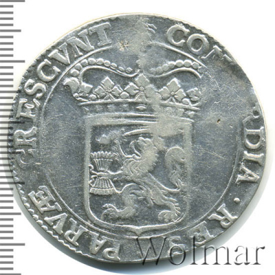Латвия 1 лат, 2004 (1 зильбердукат. Нидерланды. Девентер 1662г. Ag .)