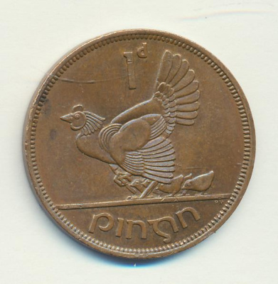 Ирландия 1 пенни, 1965 (1 пенни. Ирландия 1965)
