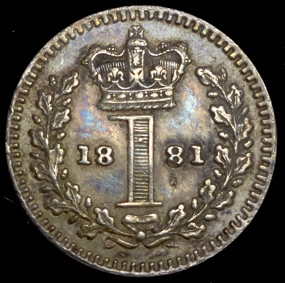 Великобритания 1 пенни, 1881 (1 пенни 1881 "Maundy money" (Великобритания))