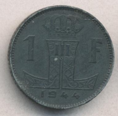 Бельгия 1 франк, 1944 (1 франк. Бельгия. 1944)