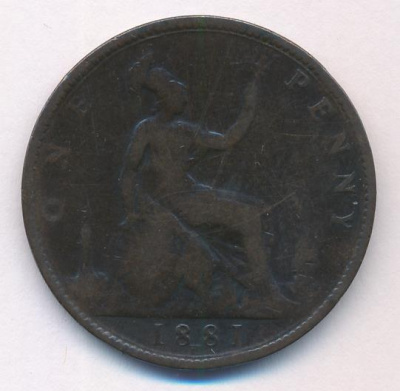 Великобритания 1 пенни, 1881 (1 пенни. Великобритания. 1881)