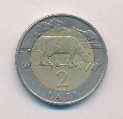 Латвия 2 лата, 1999 (2 лата. Латвия. 1999)