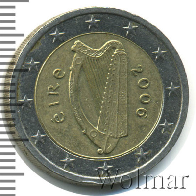 Ирландия 2 евро, 2006 (2 евро. Ирландия 2006г. Bm.)
