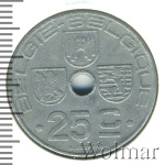 Бельгия 25 сантимов, 1945 (25 сантимов. Бельгия 1945г. Zn.)