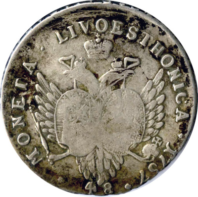 48 копеек 1757 г. Ливонезы (Елизавета I). (48 копеек 1757)
