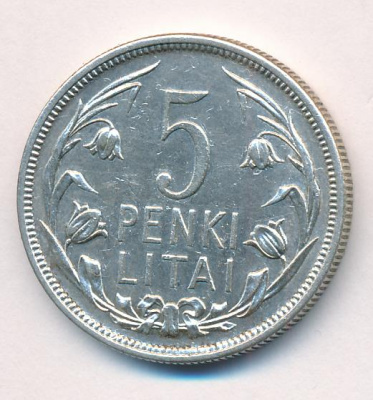 Литва 5 лит, 1925 (5 лит Литва. 1925)