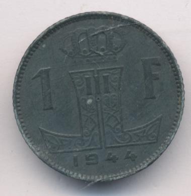 Бельгия 1 франк, 1944 (1 франк. Бельгия. 1944)