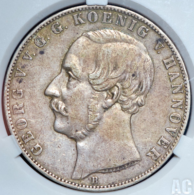 Ганновер 2 союзных талера, 1862 (Двойной талер 1862 (Ганновер) (в слабе) B)