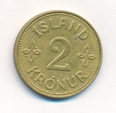 Исландия 2 кроны, 1940 (2 кроны. Исландия. 1940)
