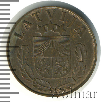 Латвия 2 сантима, 1939 (2 сантима. Латвия 1939г. Cu.)