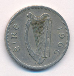 Ирландия 1 шиллинг, 1966 (1 шиллинг. Ирландия. 1966)