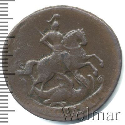 2 копейки 1757 г. Елизавета I. Номинал под св. Георгием. Красный монетный двор (2 копейки 1757г. Cu.)